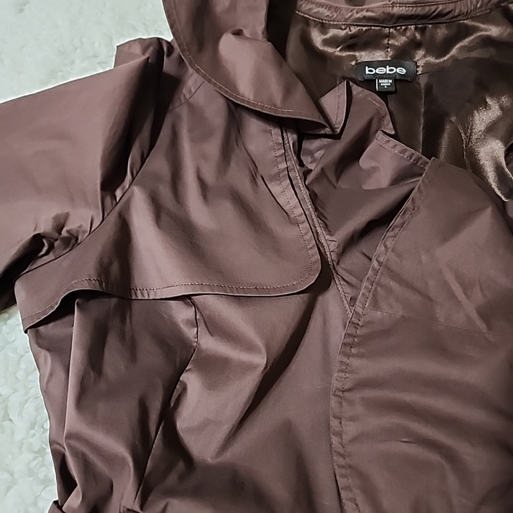 bebe Dark Brown Trench Coat - Picture 6 of 13